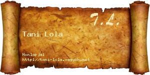 Tani Lola névjegykártya